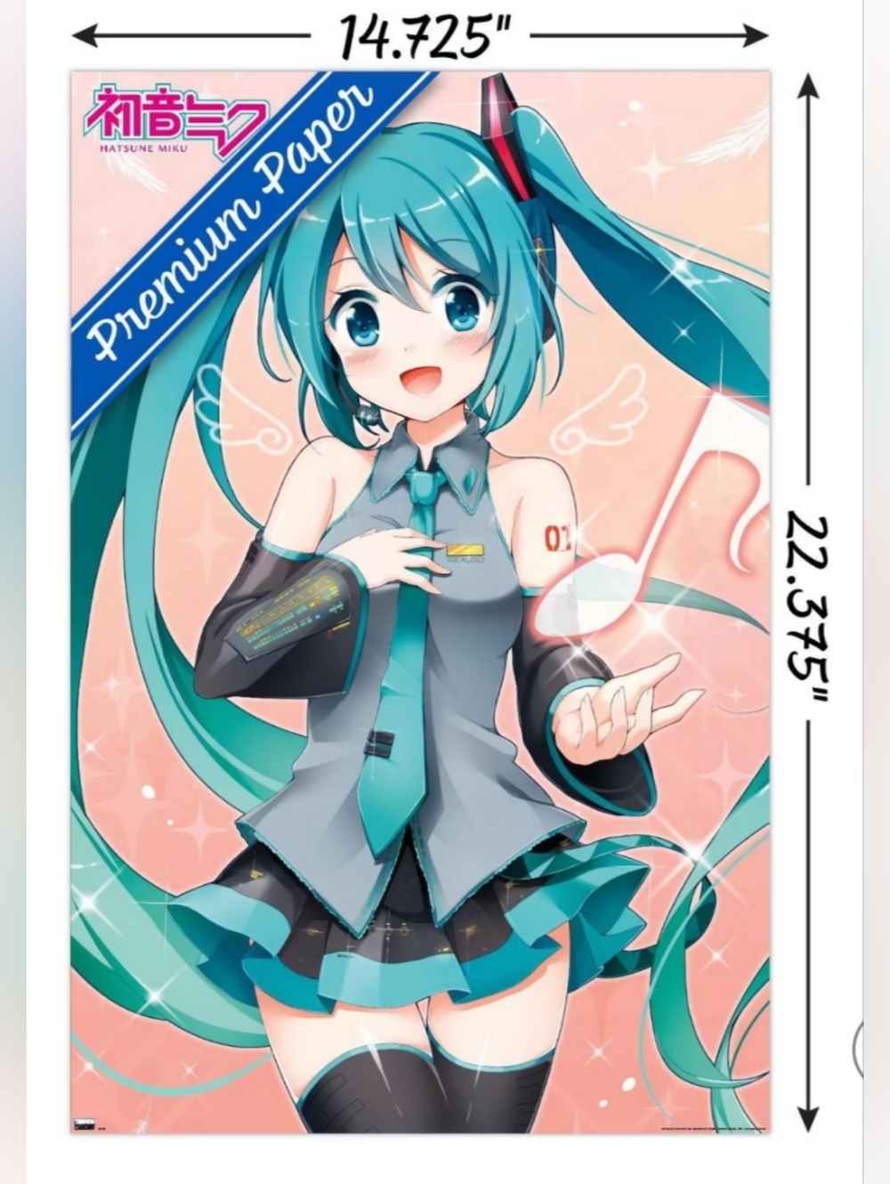 Hatsune Miku Premium Paper Poster - Music Note